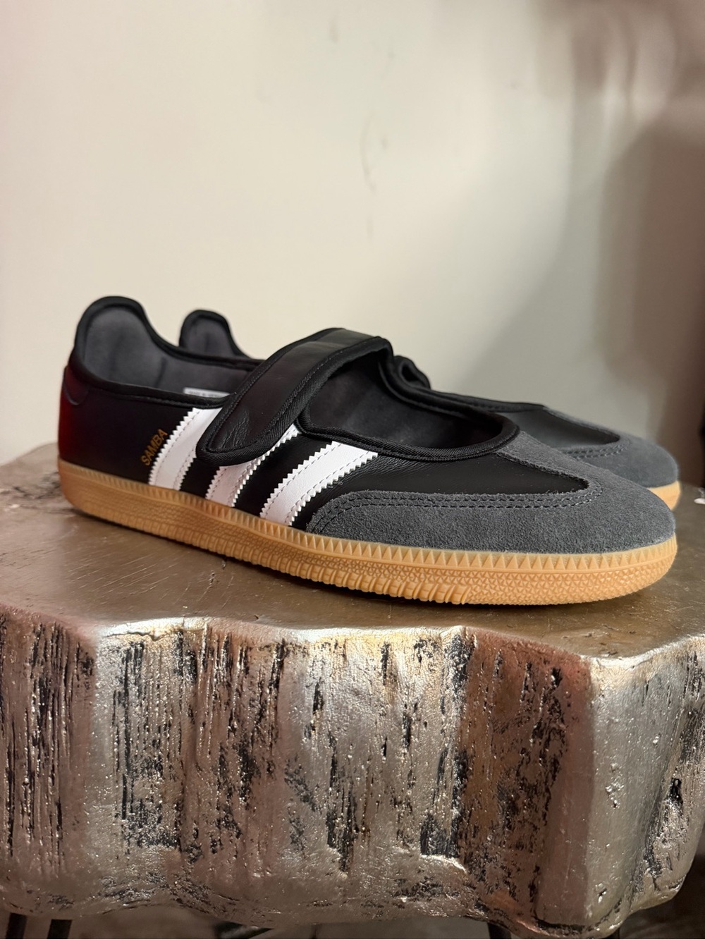 adidas Samba Mary-Jane Sneakers in Black, Gray & Gum